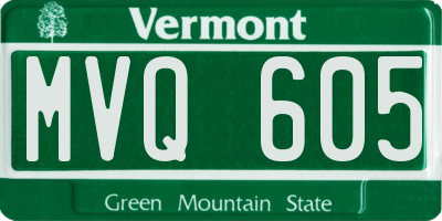VT license plate MVQ605
