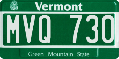 VT license plate MVQ730