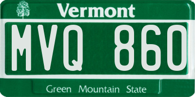 VT license plate MVQ860