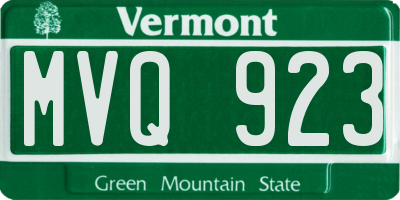 VT license plate MVQ923