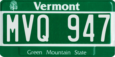 VT license plate MVQ947