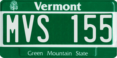 VT license plate MVS155