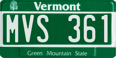 VT license plate MVS361