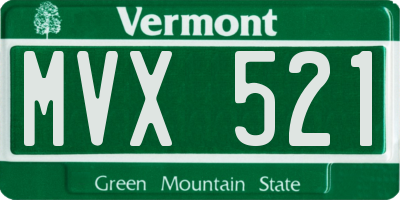 VT license plate MVX521