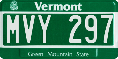 VT license plate MVY297