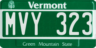 VT license plate MVY323