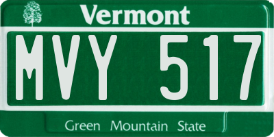VT license plate MVY517