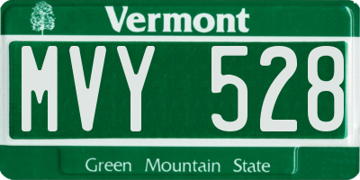 VT license plate MVY528
