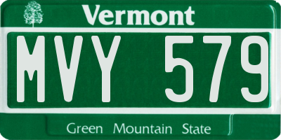 VT license plate MVY579