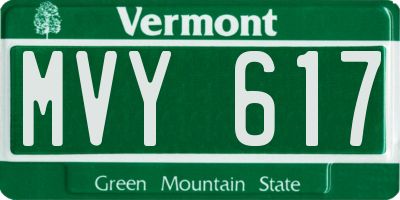 VT license plate MVY617