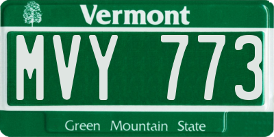 VT license plate MVY773
