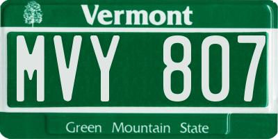 VT license plate MVY807