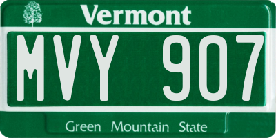 VT license plate MVY907
