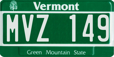 VT license plate MVZ149