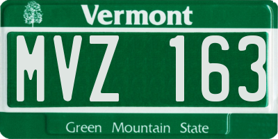 VT license plate MVZ163