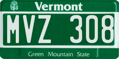 VT license plate MVZ308