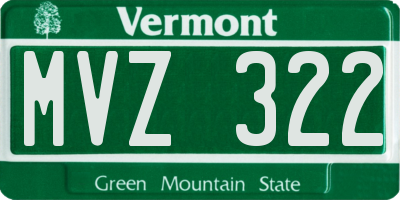 VT license plate MVZ322