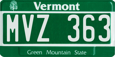VT license plate MVZ363
