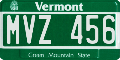 VT license plate MVZ456