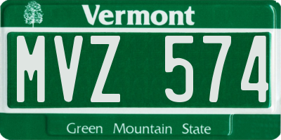 VT license plate MVZ574