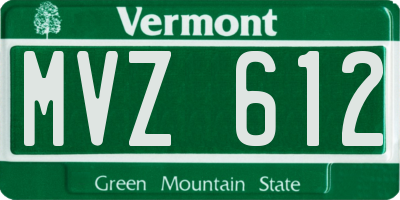 VT license plate MVZ612