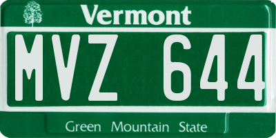 VT license plate MVZ644