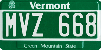VT license plate MVZ668