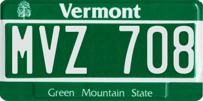 VT license plate MVZ708