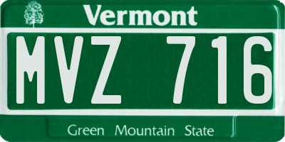 VT license plate MVZ716