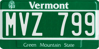 VT license plate MVZ799