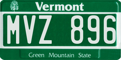 VT license plate MVZ896