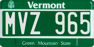 VT license plate MVZ965