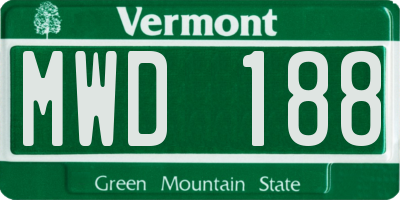 VT license plate MWD188