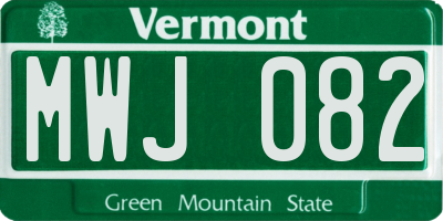 VT license plate MWJ082