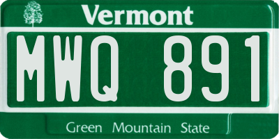 VT license plate MWQ891