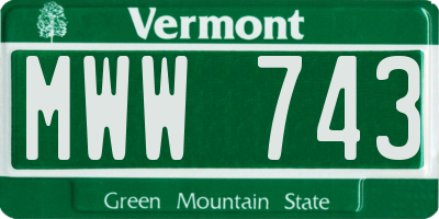 VT license plate MWW743