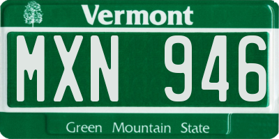 VT license plate MXN946