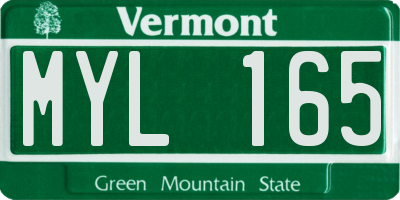 VT license plate MYL165