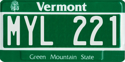 VT license plate MYL221