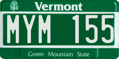 VT license plate MYM155