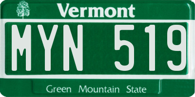 VT license plate MYN519