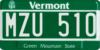 VT license plate MZU510