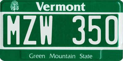 VT license plate MZW350