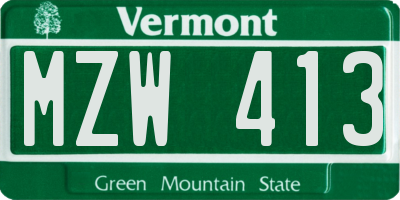 VT license plate MZW413