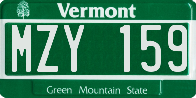VT license plate MZY159