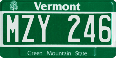 VT license plate MZY246