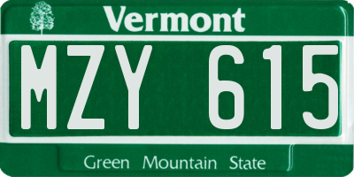 VT license plate MZY615