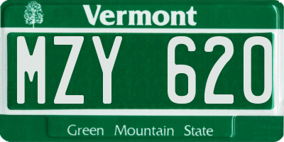VT license plate MZY620