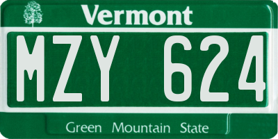 VT license plate MZY624