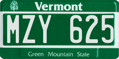 VT license plate MZY625